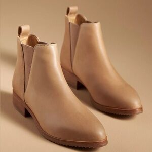 new NISOLO Anthropologie “Eva” Everyday Leather Chelsea Boots Almond Size 7.5